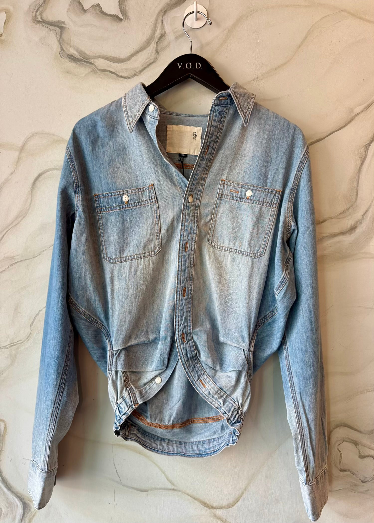 Wrap Around Denim Shirt
