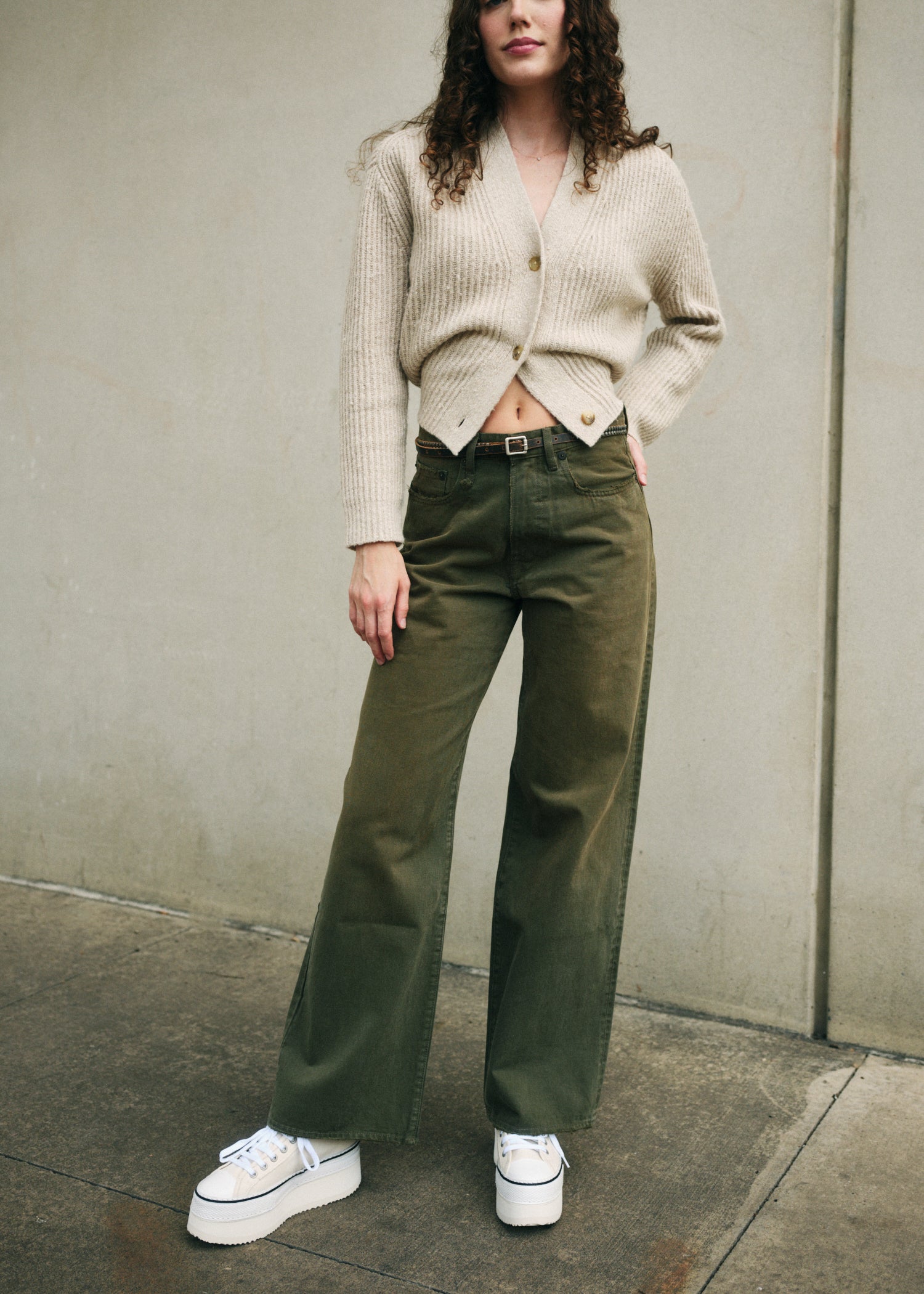 Split Hem Ribbed Cardigan